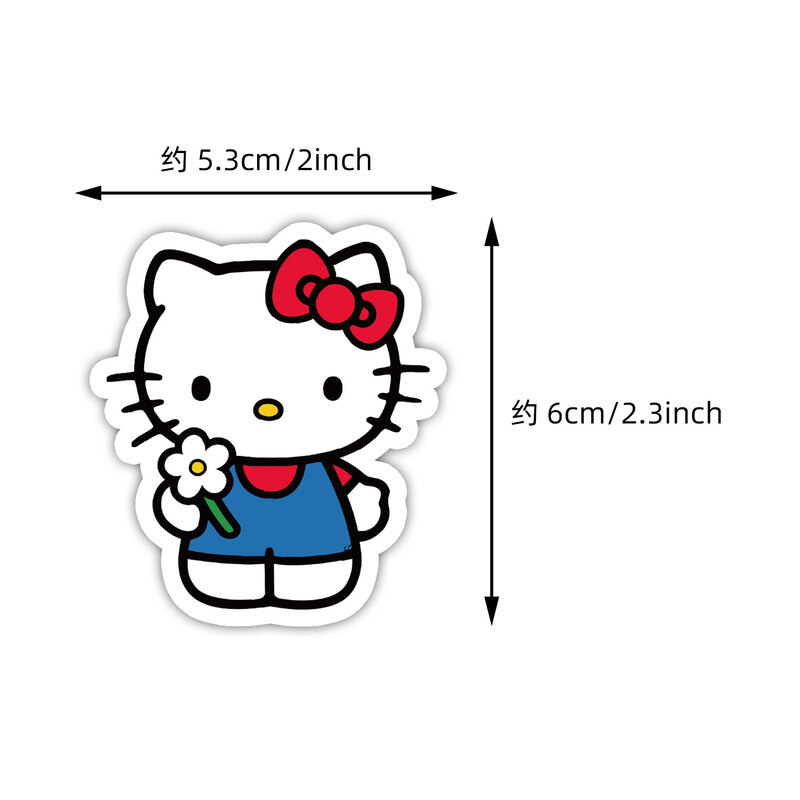 Sanrio família impermeável adesivos decorativos, Olá Kitty desenhos animados, telefone móvel criativo, DIY, bonito, 50pcs
