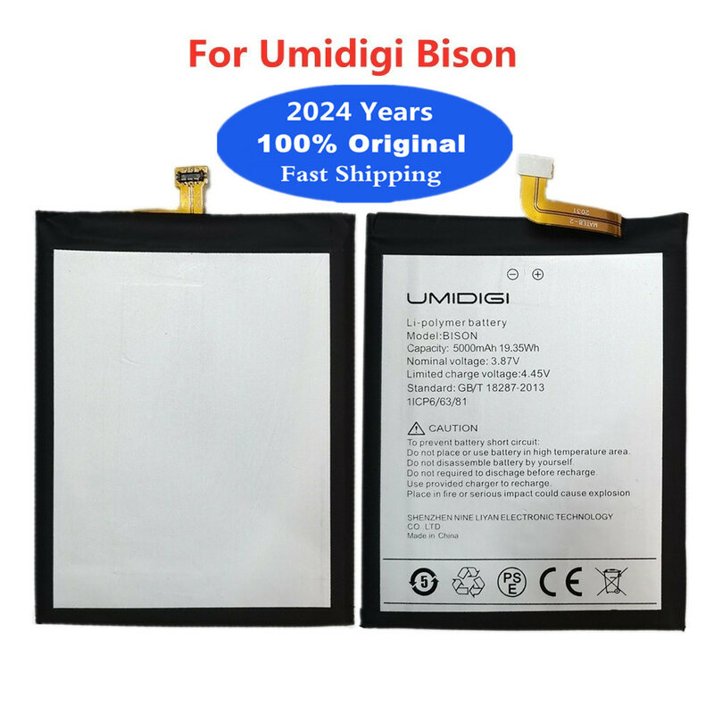 2024 Years New 100% Original Battery For UMI Umidigi BISON 5000mAh Mobile Phone Replacement Batteries Bateria In Stock Fast Ship
