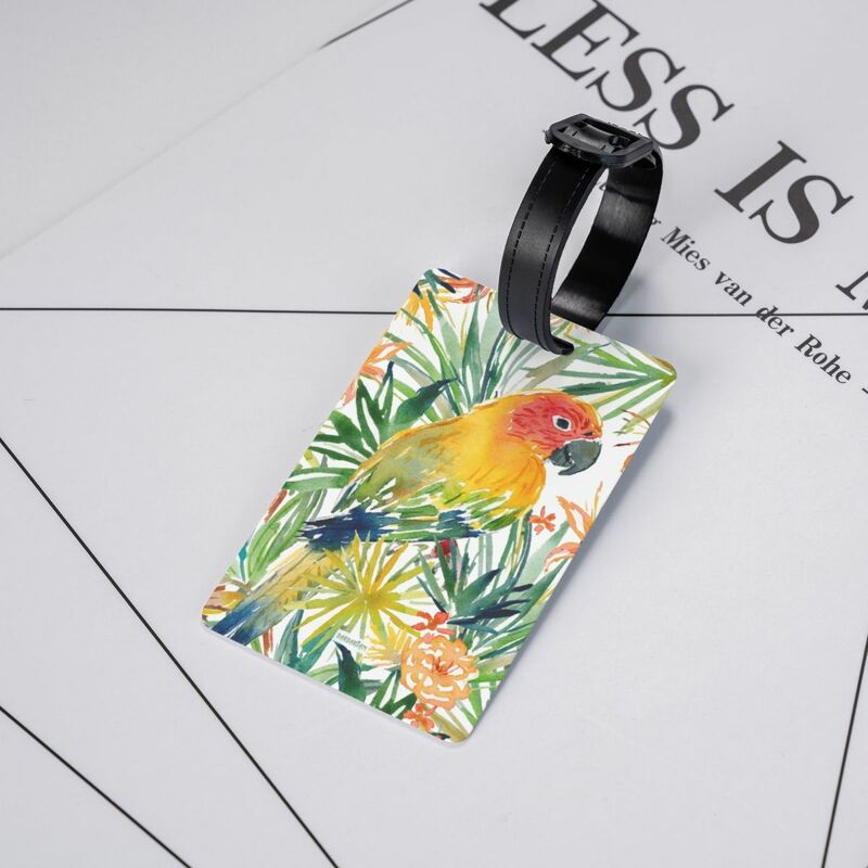 Sun Conure Papagei Vogel Gepäck anhänger tropische Pflanze Koffer Gepäck Privatsphäre Abdeckung ID-Etikett