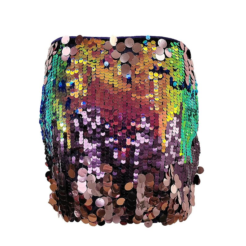 Short Sequin Skirt for Women 2024 Summer New Elegant Fashion Socialite Catwalk Full-Body Sequined Shiny Hip Dance Party Skirts