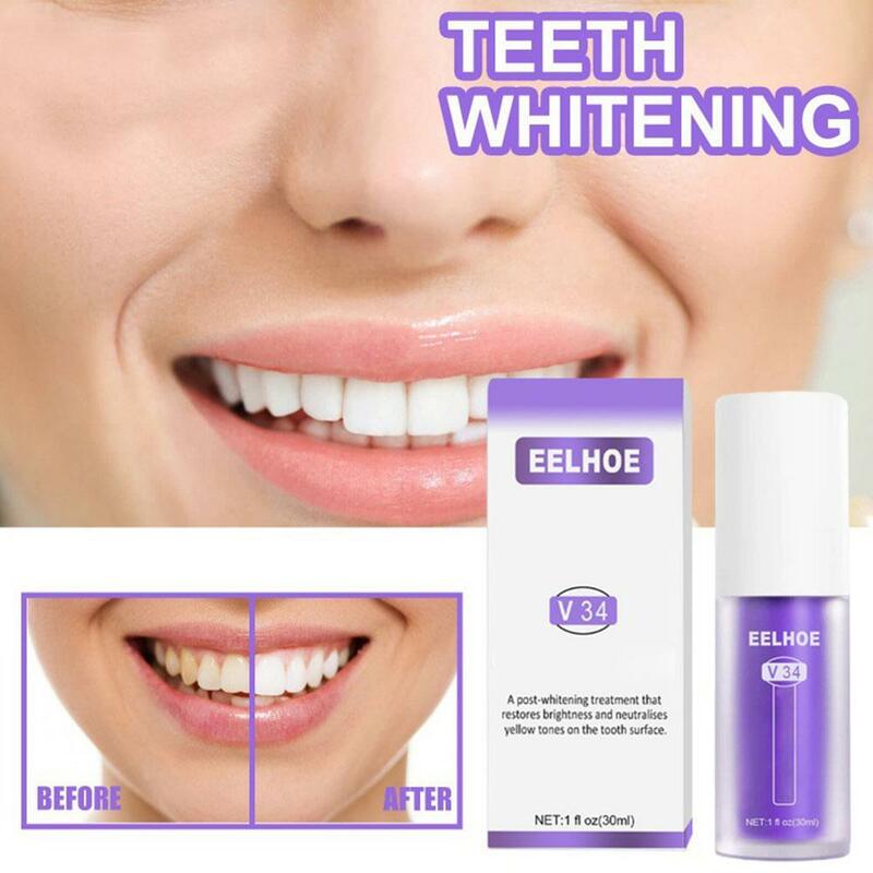 Pasta de dientes para blanquear los dientes, pasta de dientes para limpieza dental, Reduce el color amarillo, cuidado de esmalte, 30ml