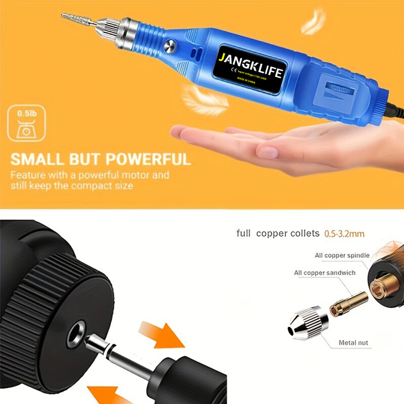 12V Mini trapano penna per intaglio elettrico trapano a velocità variabile Kit di strumenti rotanti penna per incisore per levigatura lucidatura,