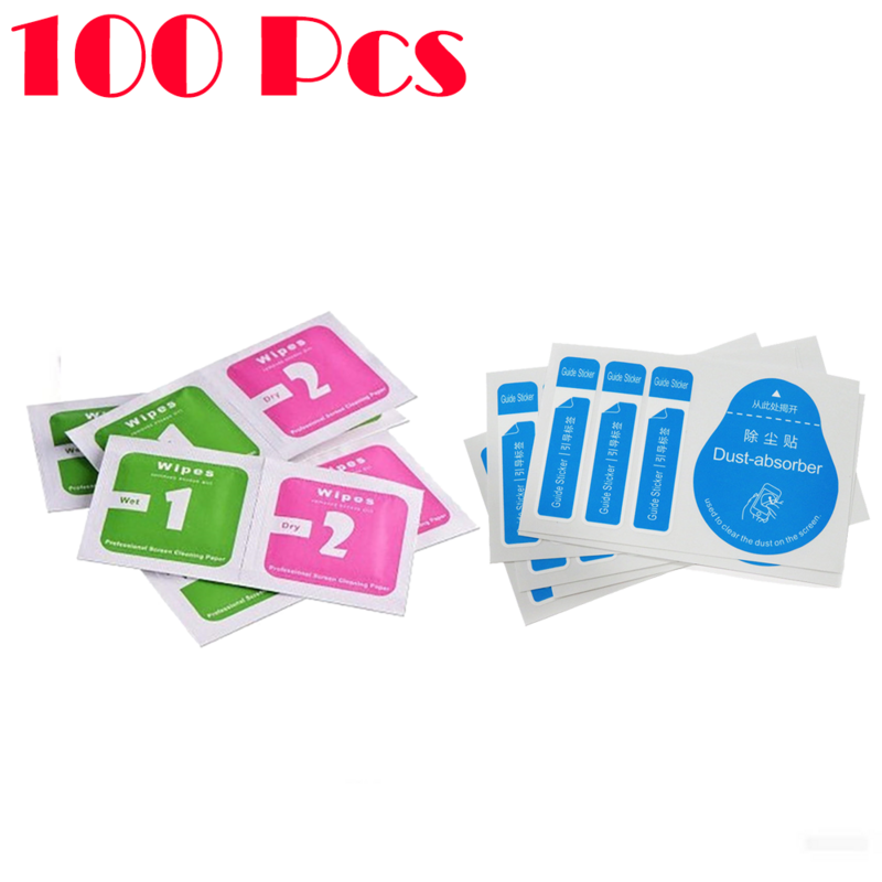 100Pcs Alcohol Bag Dust Removal Sticker Auxiliary Cleaning Tools Phone Computer Camera Screen Cleaner Dry Wet Bag Film Alcohol