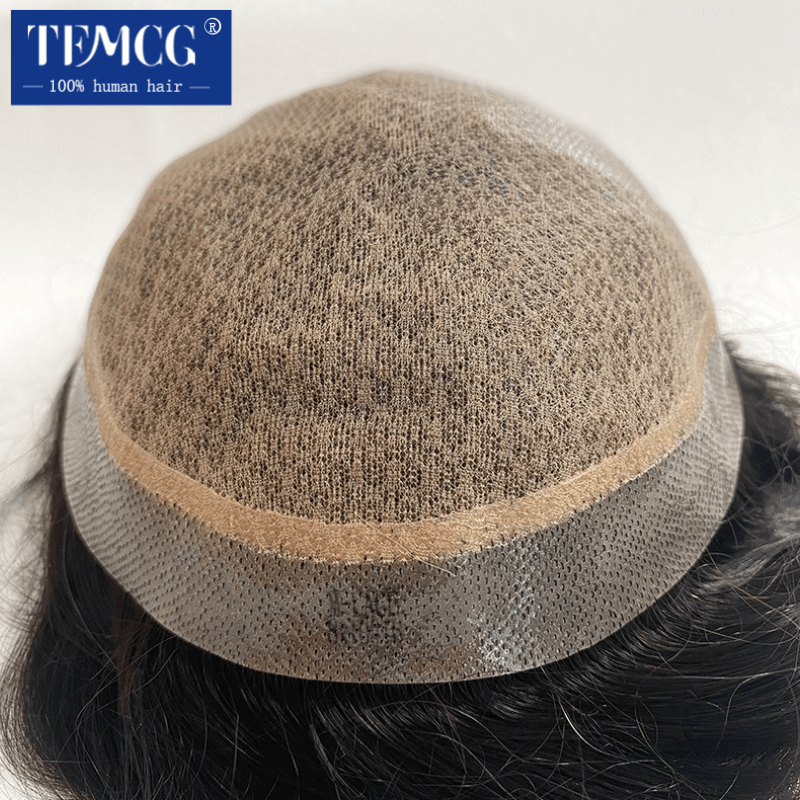 Jedwabna podstawa z diamentowymi pokrywa z siatki włosami Syetem męskie peruki dla tupecik dla mężczyzn mężczyzn trwałe 100% naturalne ludzkie włosy jednostka męska peruka
