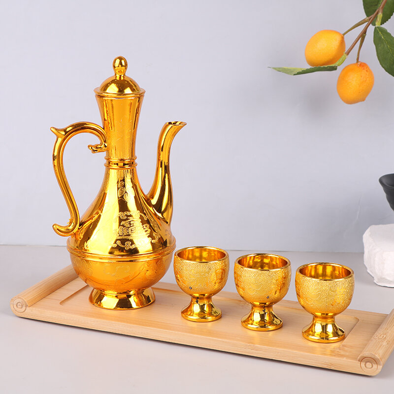 Винный чайник, кофейник, набор винтажных Винных Бокалов, кувшин, изысканный чайник, золотой чайник, домашний классический чайный стакан