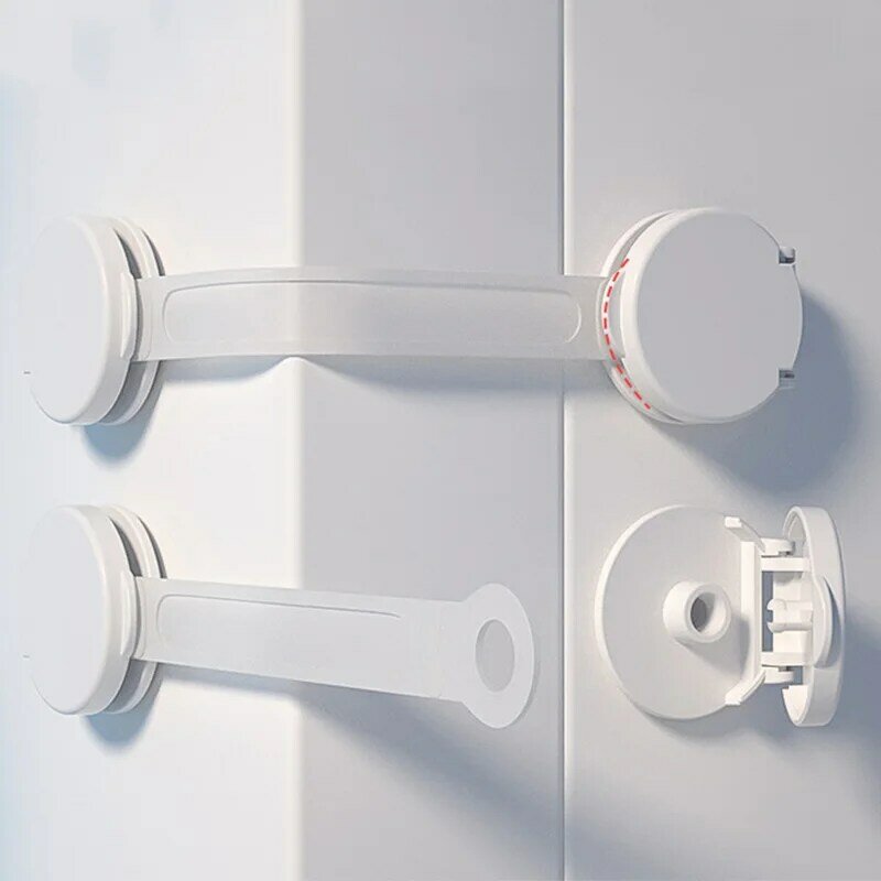 다기능 보안 보호 잠금 장치, 아기 안전 캐비닛 서랍 문 버클 홈 흰색 화장실 냉장고 잠금 장치 5 개/묶음
