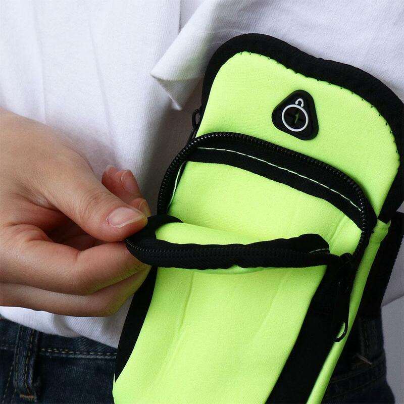 Kantong untuk lari tas lengan ponsel tas lengan kebugaran tas lengan dompet lari dapat disesuaikan tas tangan tas kebugaran