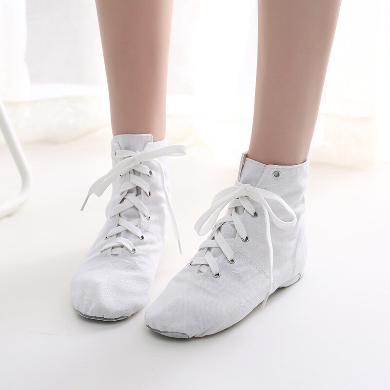 Bonded High Top Adult Children Canvas Jazz Boots con suole morbide scarpe da ballo scarpe da allenamento per le donne Dance Ballet Fla Sneakers