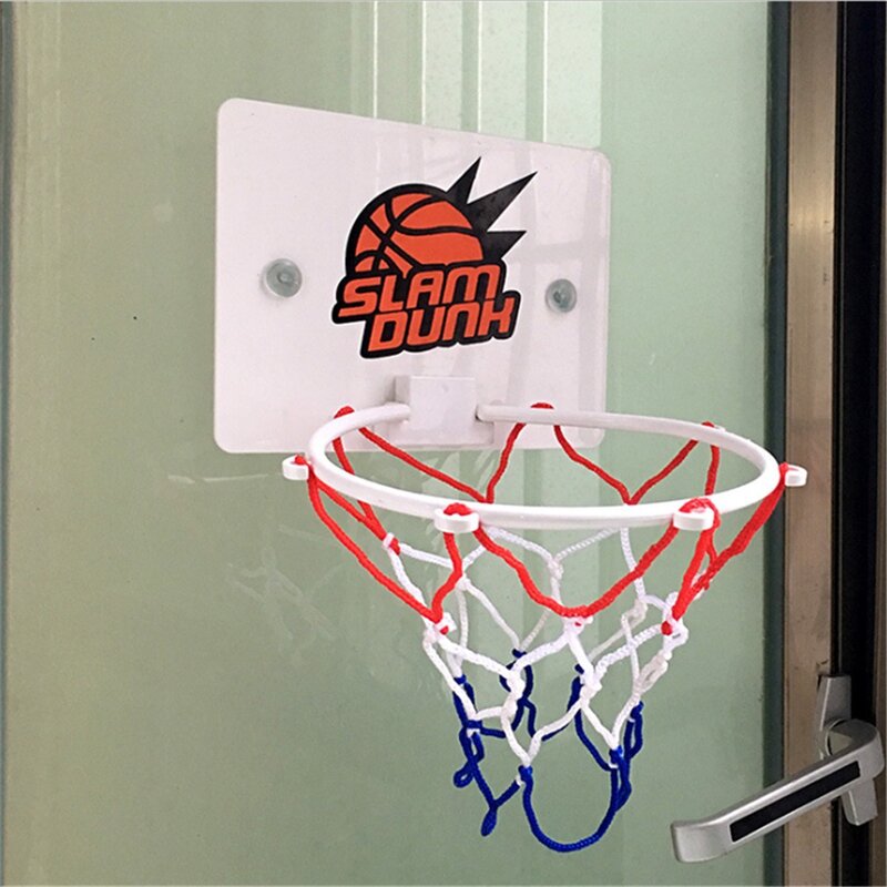 Pallone da basket giocattolo gonfiabile ventosa Mini bagno telaio da basket ufficio tempo libero giocattolo antistress rete da basket