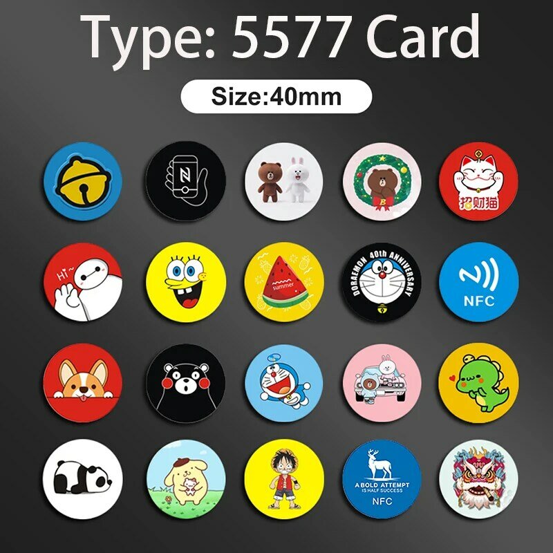 10 Buah T5577 125KHZ RFID Duplikator Proximity Rewrittable Gantungan Kunci Ponsel Stiker Papan Tulis Kartu Klon Dapat Ditulis Ulang