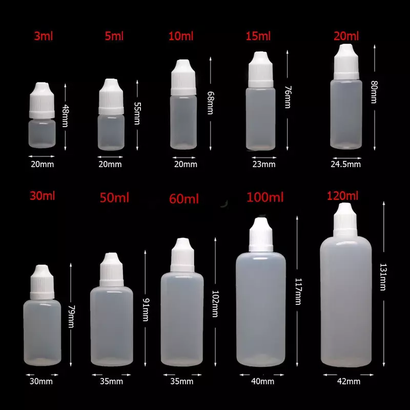 10Pcs 5/10/15/20/30/50/100/120ml Leere LDPE kunststoff Dropper Flasche Eliquid Vape saft Flasche Squeezable mit 1 Trichter