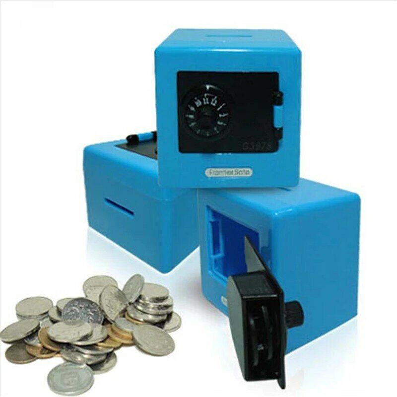 1 قطعة صناديق المال الصغيرة الجمع قفل المال عملة توفير الأوراق النقدية أصبع إيداع صندوق الأمان صندوق تخزين هدية البنك