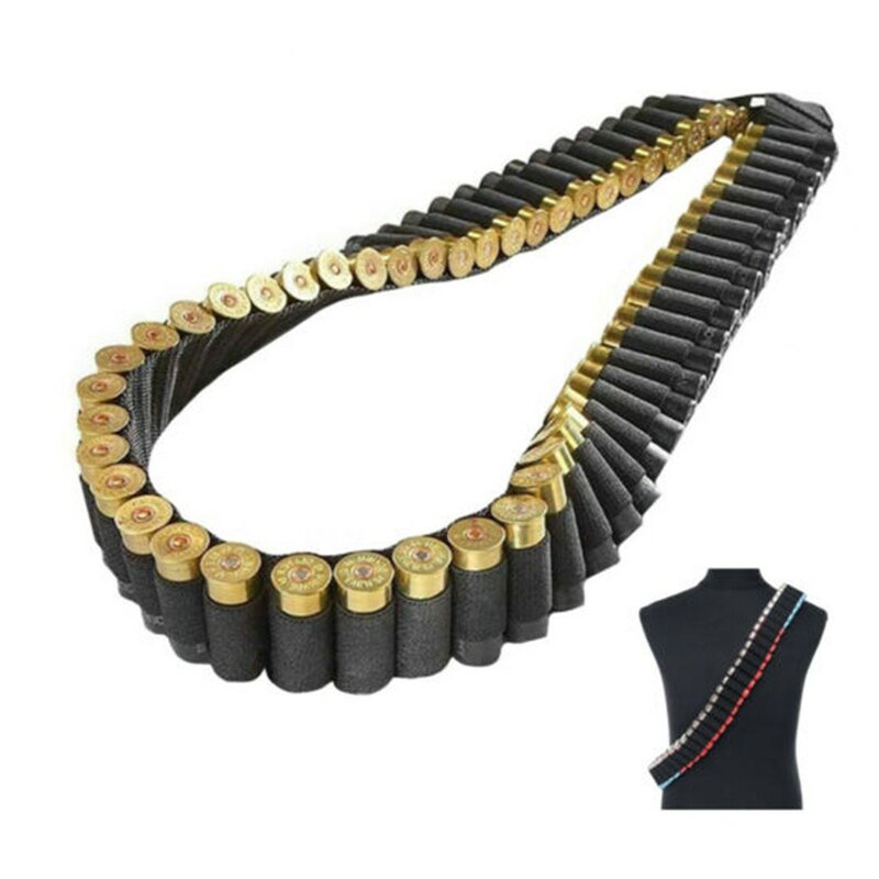 50 Rounds Shotgun Cartridge Case Belt Belt 140*5 Cm Cartridge Belt Air Gun Cartridge Case Holder 12/20 Size Ammunition Bag