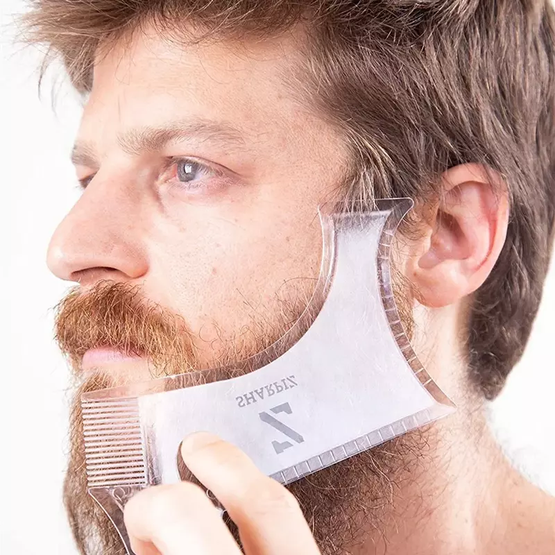 Fashion Men's Beard Shave Brush Moustache Shaping Template Shower Salon Shaving Shape Style Styling Comb Bread Care Brushes Tool