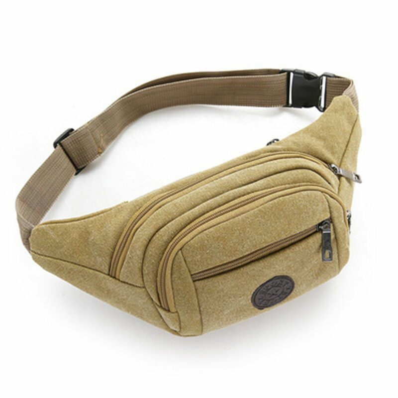 Tas dada pria Multi fungsi dan multi kisi, dompet tas olahraga tas kain kecil tas ponsel tas pinggang