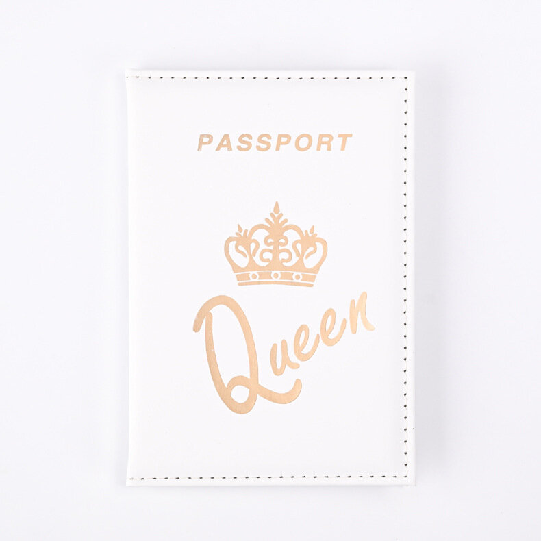 Crown Print PU Passport Covers Couple Passport Protector Passport Holder Ticket Holder ID Credit Card Holder Travel Accessories
