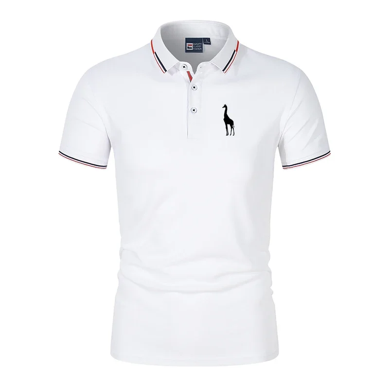 Camisas polo slim fit de manga curta masculina, camisas de golfe finas e respiráveis, versáteis, casuais, elegantes, novas, verão