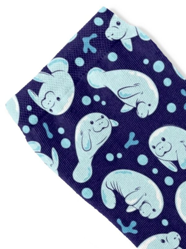 Cute Manatee Pattern - Blue Underwater Pattern Socks essential christmas stocking soccer calzini antiscivolo calzini per donna uomo