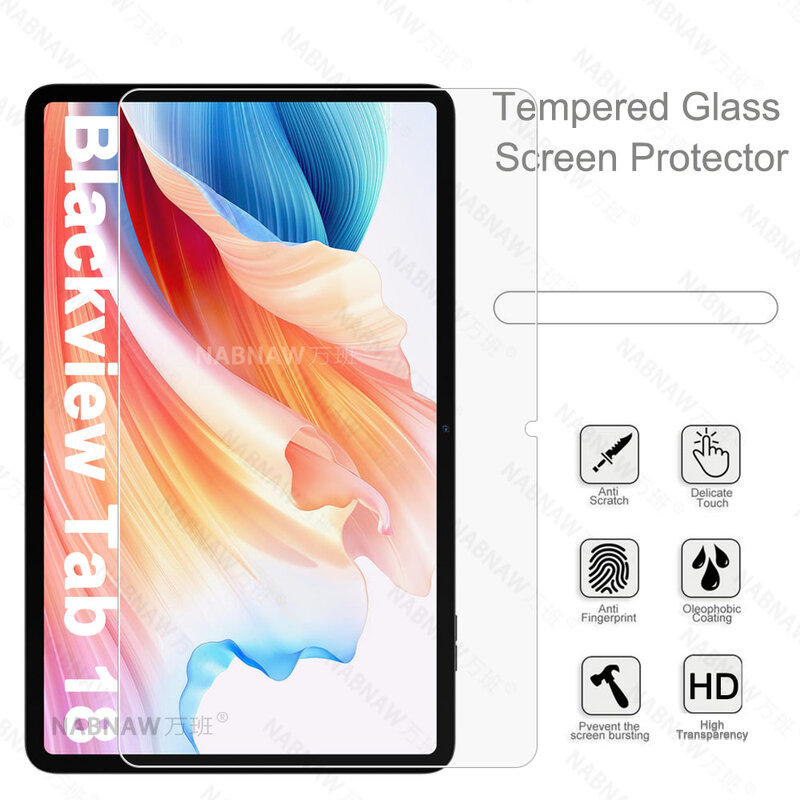 2 Pieces HD Scratch Proof Screen Protector Tempered Glass For Blackview Tab 18 12-inch Oil-coating Tablet Protective Film