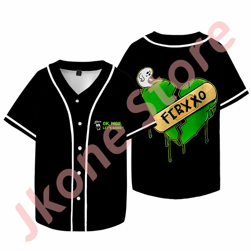 Ferxxo 하트 야구 재킷, 투어 로고, 저지, 코스프레, 남성 패션, 반팔 티셔츠