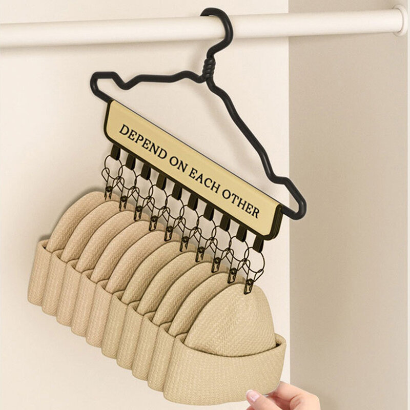 Hat Manager Black Adjustable Easy To Use Large Capacity Storage Clothes Storage Multi Clip Hanger Easy To Carry Hook
