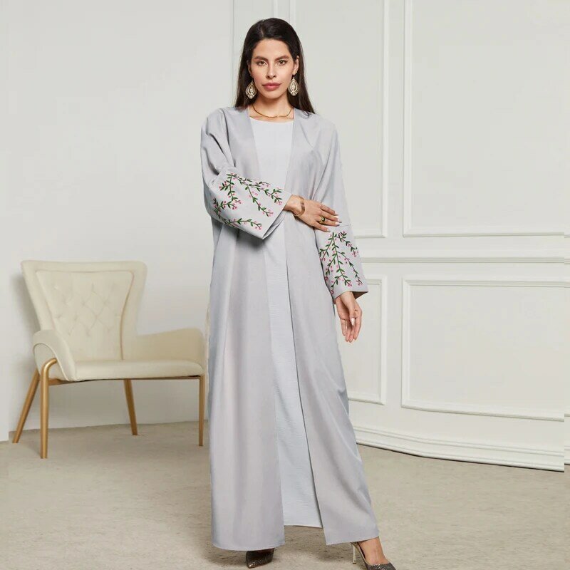 Szata Femme Ramadan Eid Haft Muzułmańskie Kimono Abaya Damen Dubaj Turcja Islam Abaje Dla Kobiet Skromna Sukienka Musulmane Kaftan