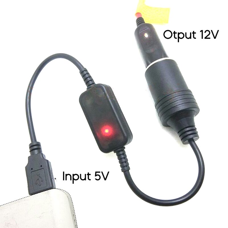 090E Step-Up-Spannungswandlerkabel, USB-Ladeanschluss, Konverter, Stromversorgung von 5 V USB auf 12 V