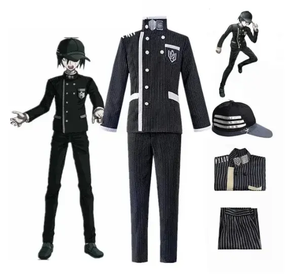 Anime Danganronpa V3 Saihara Shuichi Detective Uniform Hoed Cosplay Kostuum Volledige Set Volledige Set Uniformen Voor Vakantie Outfits Nieuw