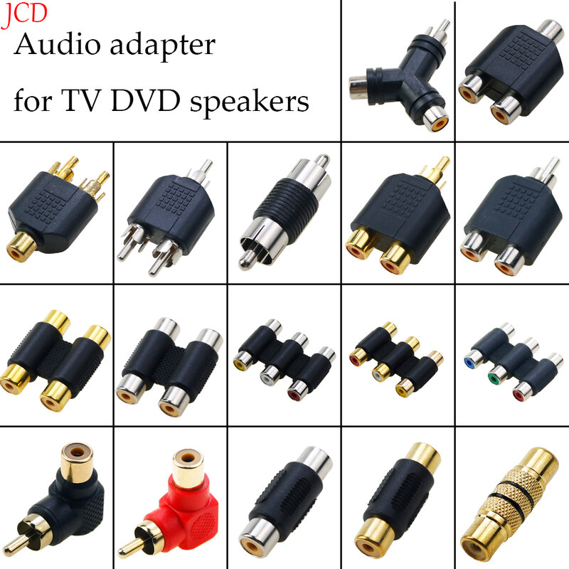 Cable de Audio y vídeo RCA hembra a RCA hembra, Conector de enchufe RCA a 2/3 RCA, adaptador de barre de son TV DVD, 1 unidad