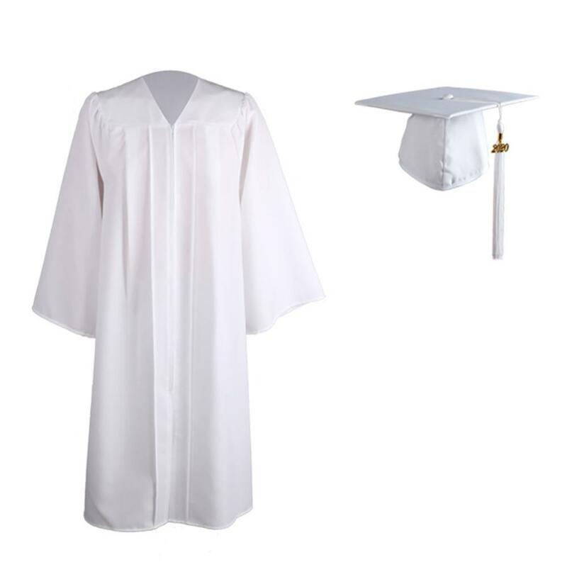 Robe de tampa mortarboard para adulto, vestido de graduação, manga comprida, vestido acadêmico universitário, fecho de correr, tamanho grande, 2020