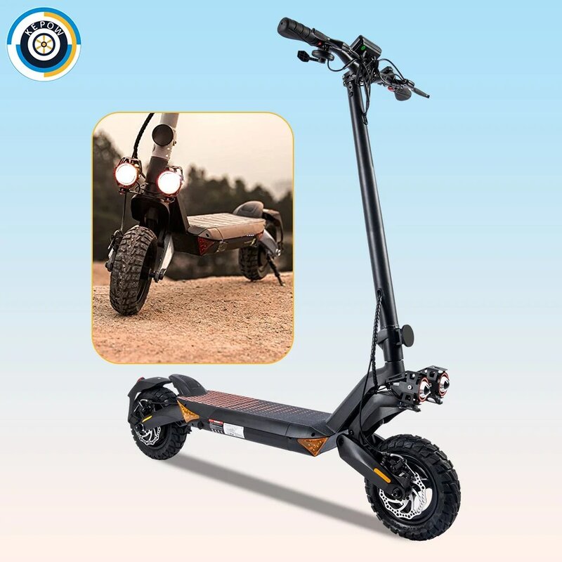 Kepow 10" Tires Electric Scooter For Adults T8 Dual Drive 1000W*2 Motors E-Scooters 45km/h Foldable Scooter Up to 60km Range