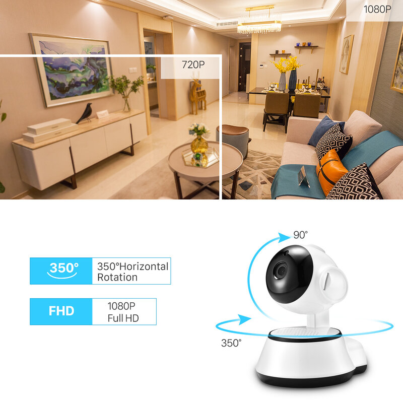 V380 Pro Kamera CCTV Mini bayi, Monitor IP HD pelacakan otomatis penglihatan malam infra merah rumah pintar dengan WiFi