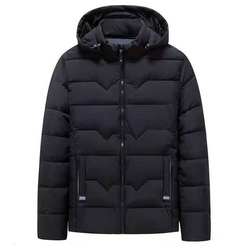 Новинка Осень-зима 2023, модная трендовая куртка с капюшоном и хлопковой подкладкой, мужское повседневное свободное удобное плотное теплое пальто высокого качества