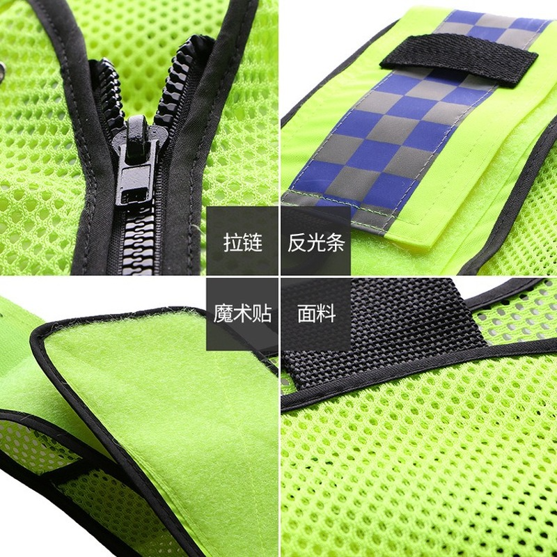 Gilet réfléchissant multi-sacs, gilet de Protection de sécurité pour chantier, veste de vêtements fluorescents, brille dans la nuit