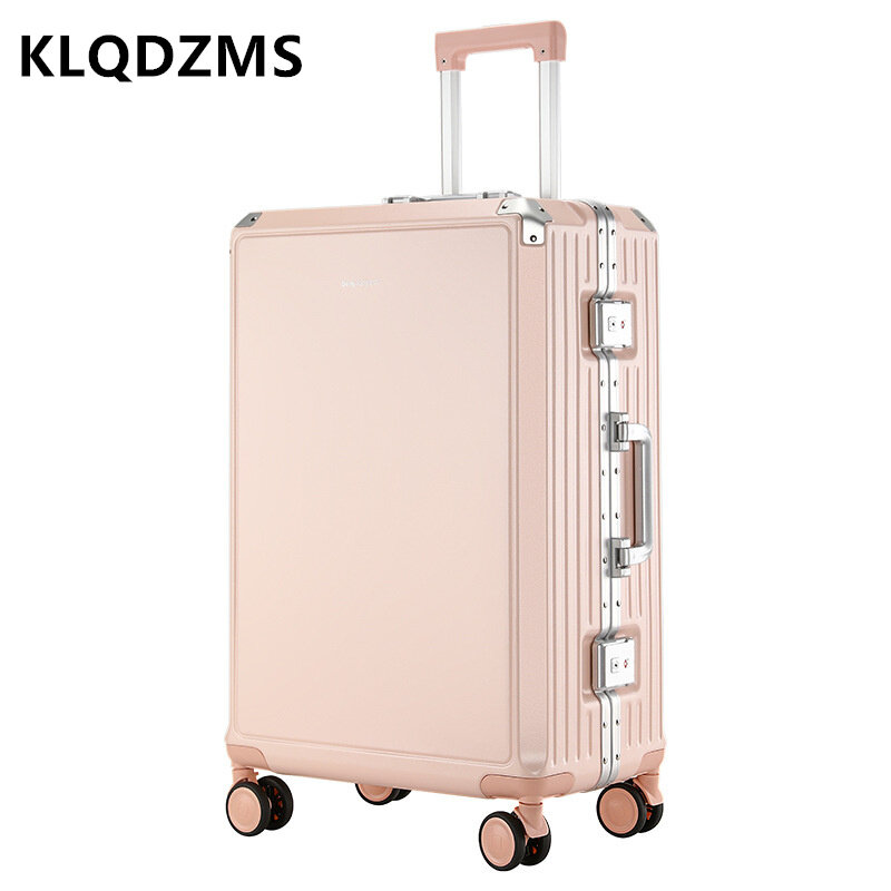 KLQDZMS-Valise roulante avec cadre en aluminium, valise à roulettes, boîte d'embarquement pour étudiants, boîte à mot de passe pour hommes, 20 po, 22 po, 24 po, 26 po, nouveau