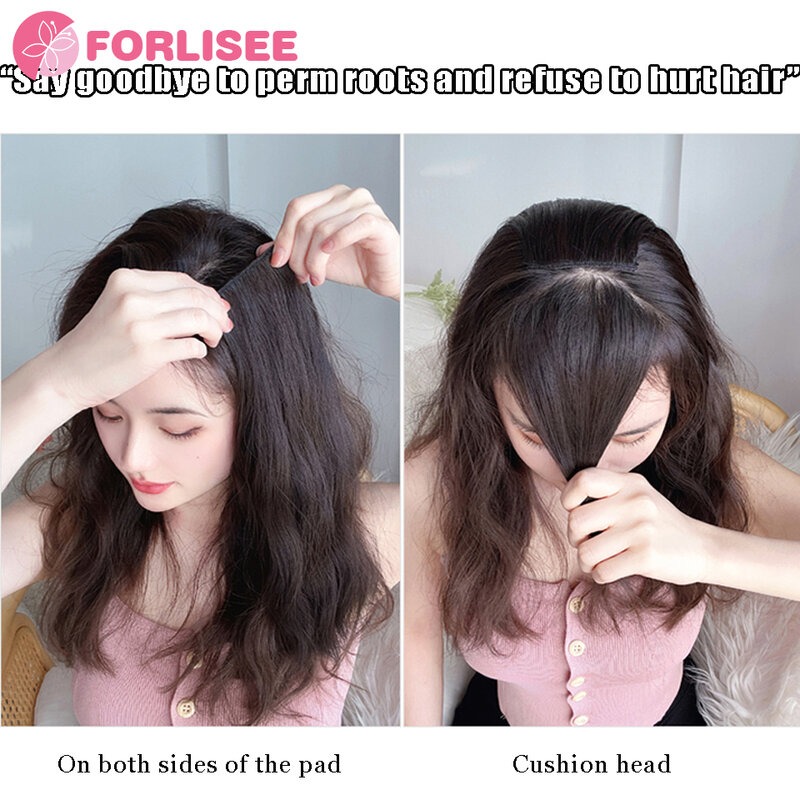 Forlisee-女性のふわふわのかつら、巻き毛のパッド、頭の増加、頭の両面のルート拡張