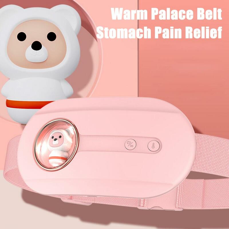 Cinturón de calefacción recargable para alivio del dolor Menstrual, inalámbrico, con 4 modos de masaje vibratorio ajustables para baja