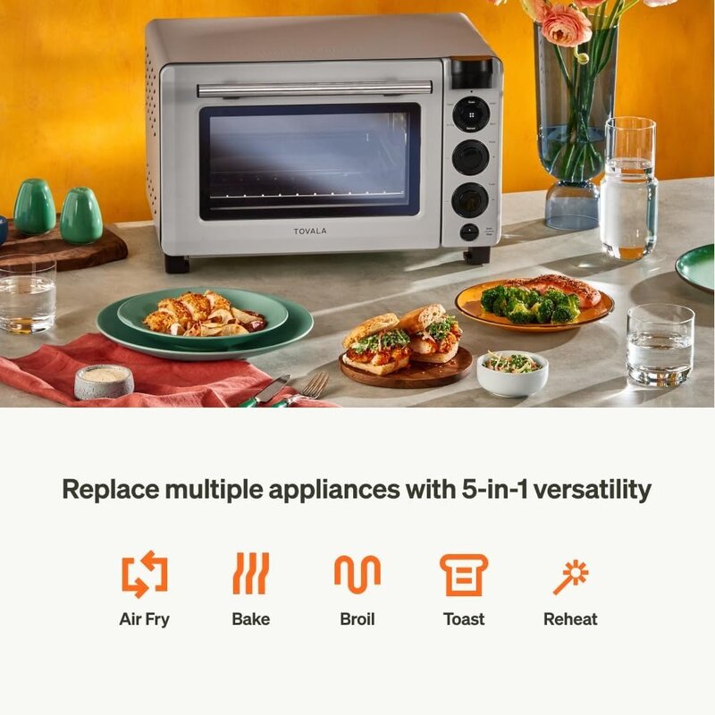Smart-Ofen, 5-in-1-Luftfritteuse Combo-Air-Fry, Toast, Backen, Braten und Aufwärmen-Smartphone gesteuert