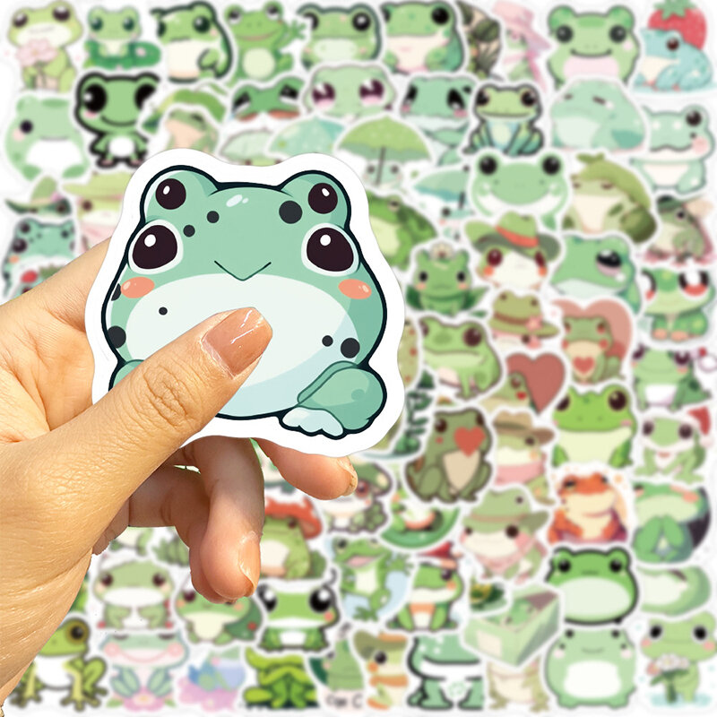 10/30/100PCS Cute Little Frog PVC Sticker Aesthetic Stationery School Supplies DIY Decoration Korean Scrapbooking for Kids