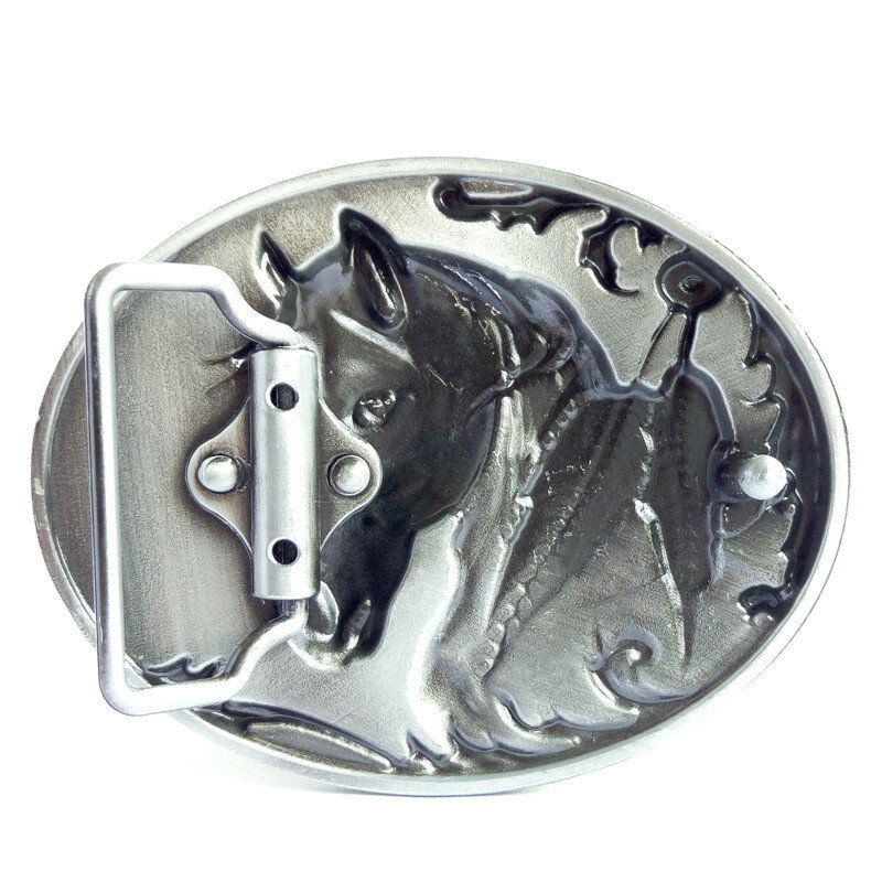 Hebilla de cinturón Ovalada para amantes de los caballos, hebilla de cinturilla de aleación de Zinc para Cowboys occidentales, diseñada para ecuestres