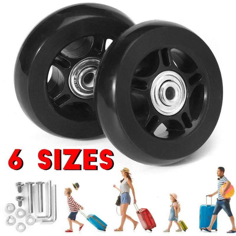 Casters Silent 40mm/43mm/54mm/60mm/64mm/70mm Travel Luggage Wheels Axles Repair Kit With Screw Suitcase Spare Parts Axles