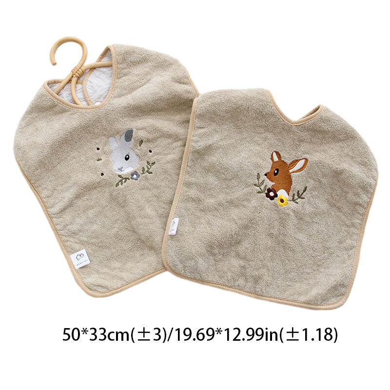 Toalla de Saliva bordada para niños, bufanda de dibujos animados, impermeable, a prueba de suciedad, suave, tipo botón, Baberos para bebés pequeños, 1 piezas