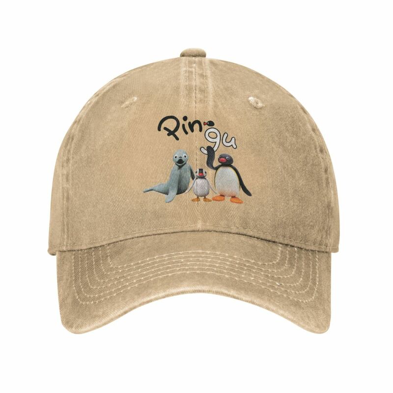 Vintage Pingu Pinga czapki baseballowe styl unisex w trudnej sytuacji sprana czapka przeciwsłoneczna Penguin Tv Outdoor wszystkie pory roku czapki podróżne kapelusz