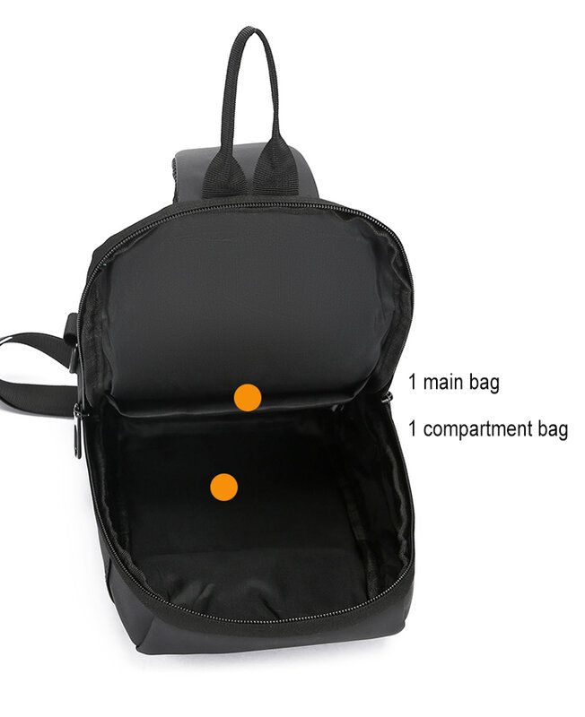 Tas dada pinggang pria, selempang perjalanan luar ruangan kasual tahan air dengan pengisi daya USB
