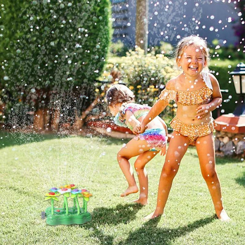 Rotasi bentuk bunga bunga watersprinkler halaman belakang mainan air taman rumput musim panas halaman kartun percikan Sprinkler mainan mandi bayi untuk anak-anak