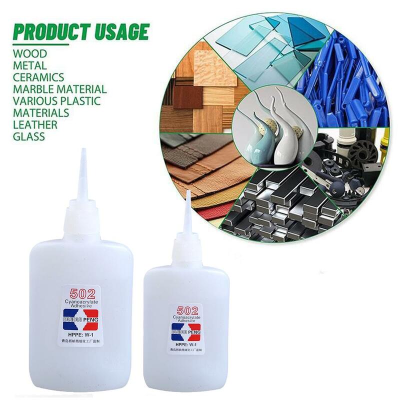 502 Super Glue Instant Dry Strong Glue Adhesive Office Supplies Quick Bond Leather Glass Metal Quick Drying Transparent Adhesive