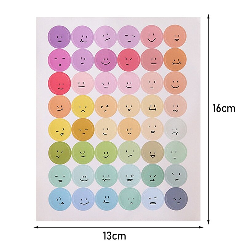 48PCS/Sheet Ins Rainbow Color Round Stickers Scrapbooking Planner Lable Stickers School Office Stationery Marks