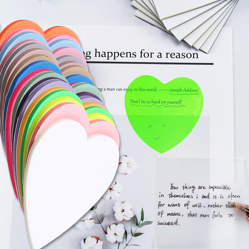 Coreano Love Heart traslucido Sticky Notes Waterproof trasparente Memo Pads Post notepad Stationery Index Book Tab Planner List