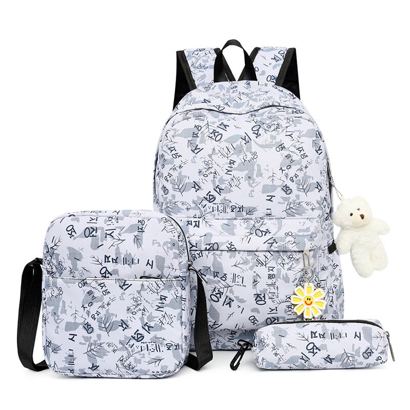 Conjunto de 3 mochilas escolares a la moda para niños y niñas, bolsa bonita para estudiantes, envío directo
