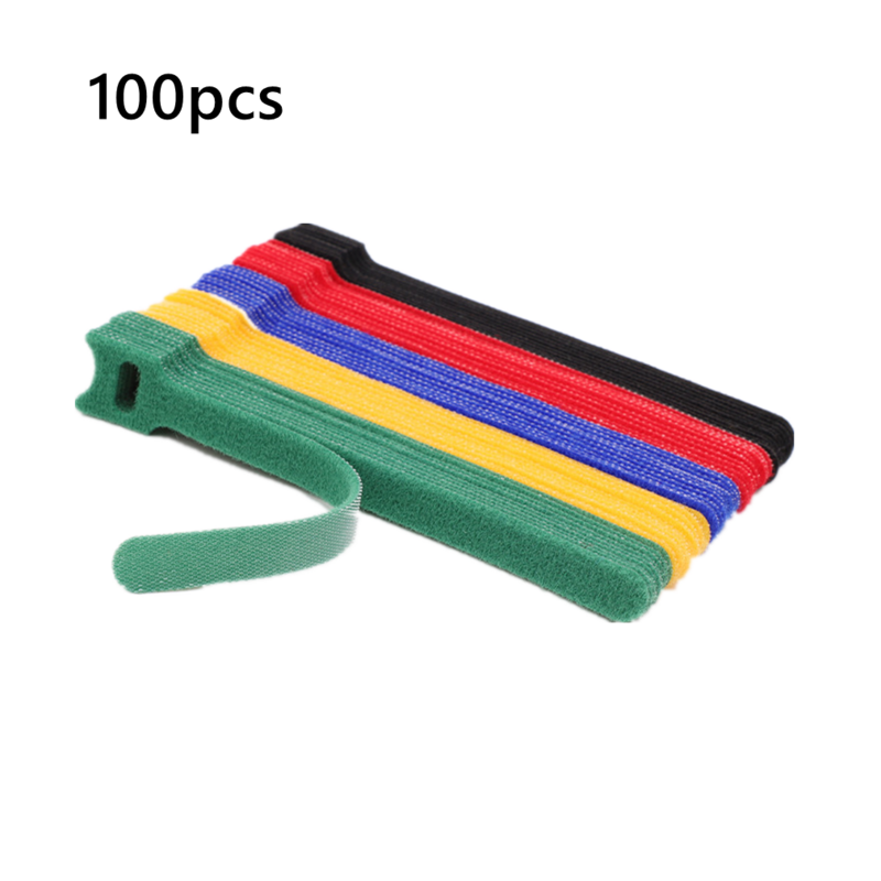 50 stücke/100 stücke lösbare Kabelbinder farbige Kunststoff wieder verwendbare Kabelbinder Nylon Loop Wrap Zip Bundle Krawatten T-Typ Kabelbinder Draht